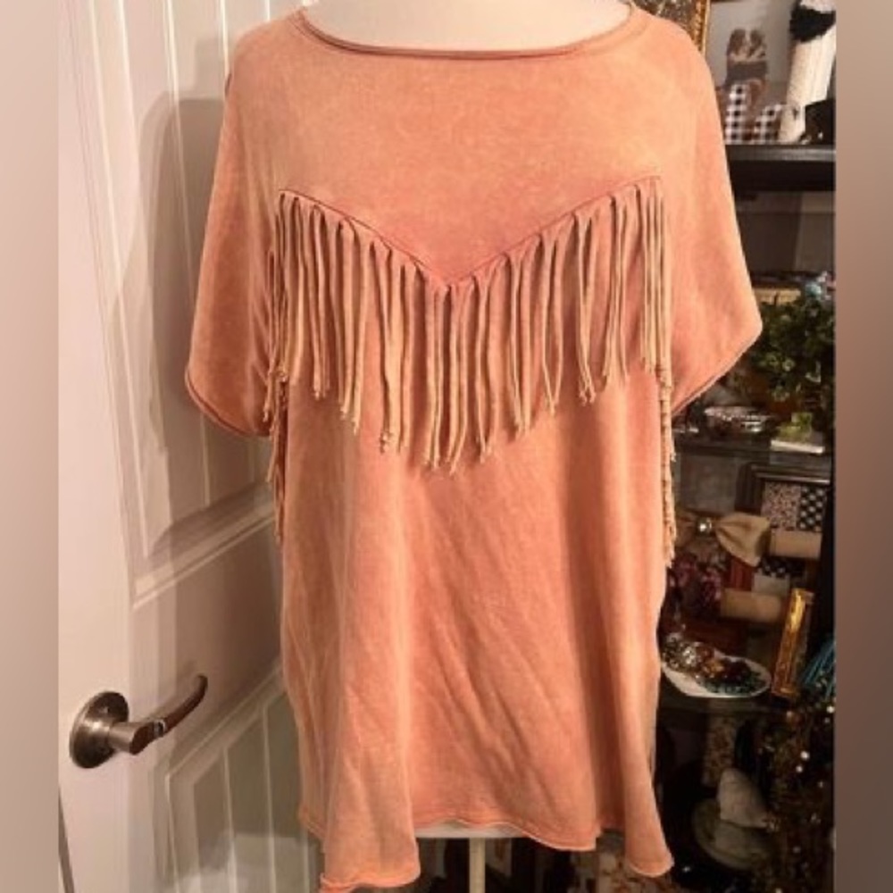 Cute fringe tunic top